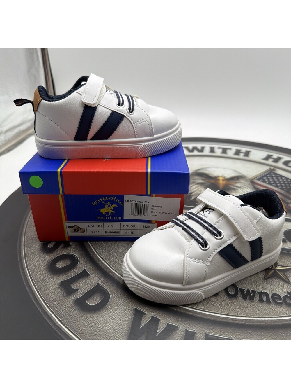 Beverly Hills Polo Club-Kids Size 7 Boys White Sneakers